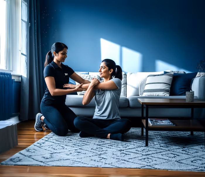 Stretching with trainer